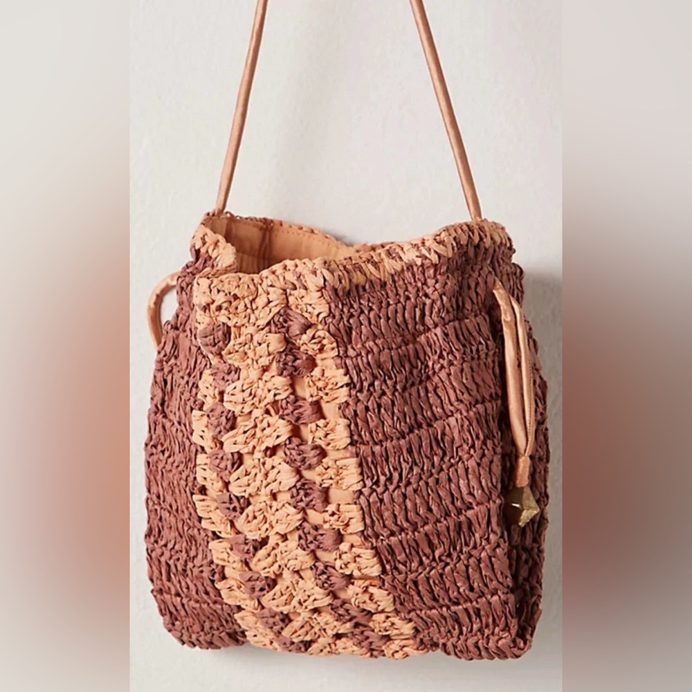 NWOT Free People Heatwave Mini Crossbody Bag Raffia Straw New - Picture 3 of 7